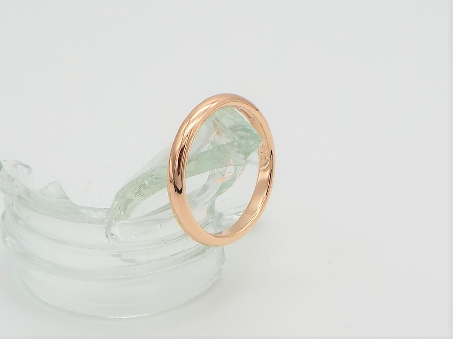 3mm D shaped 9ct Rose Gold Wedding Ring