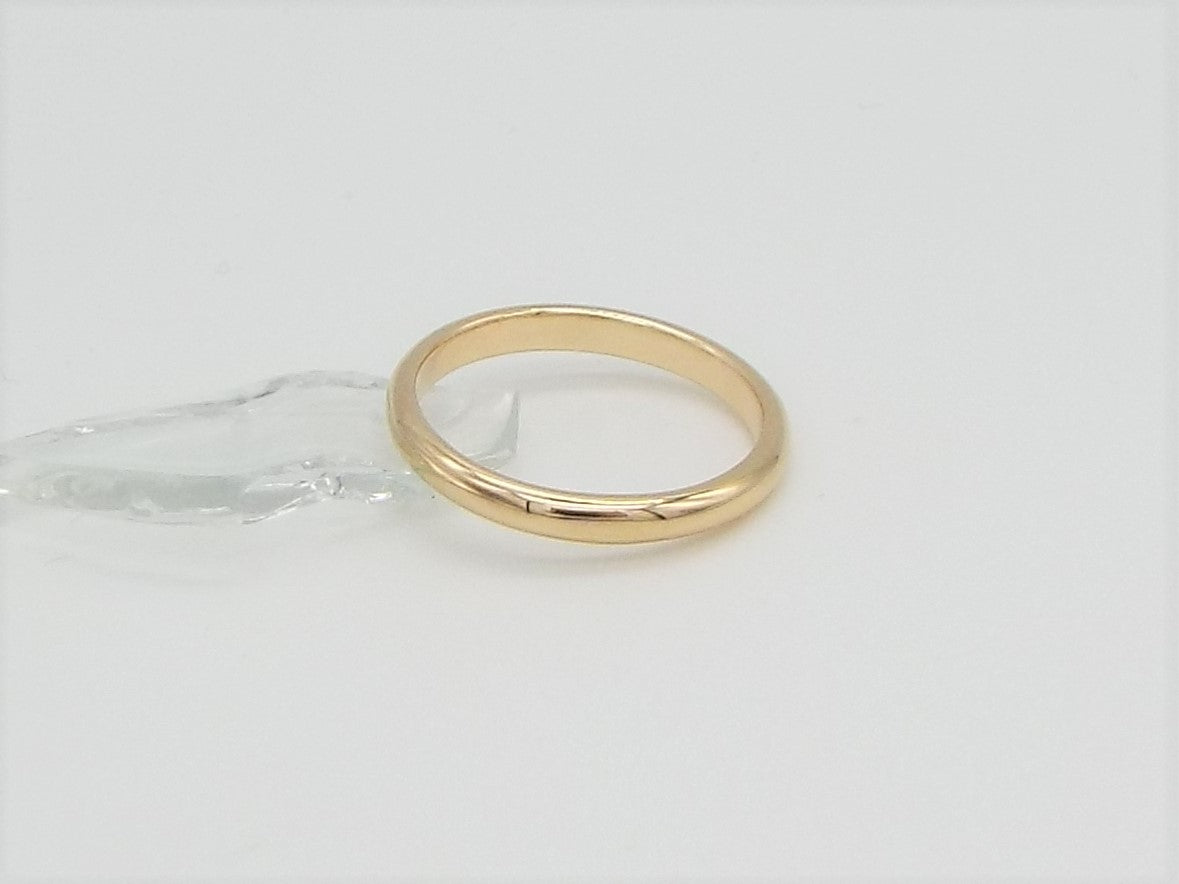 3mm D shaped Classic Gold Wedding Ring - 9ct Yellow Gold