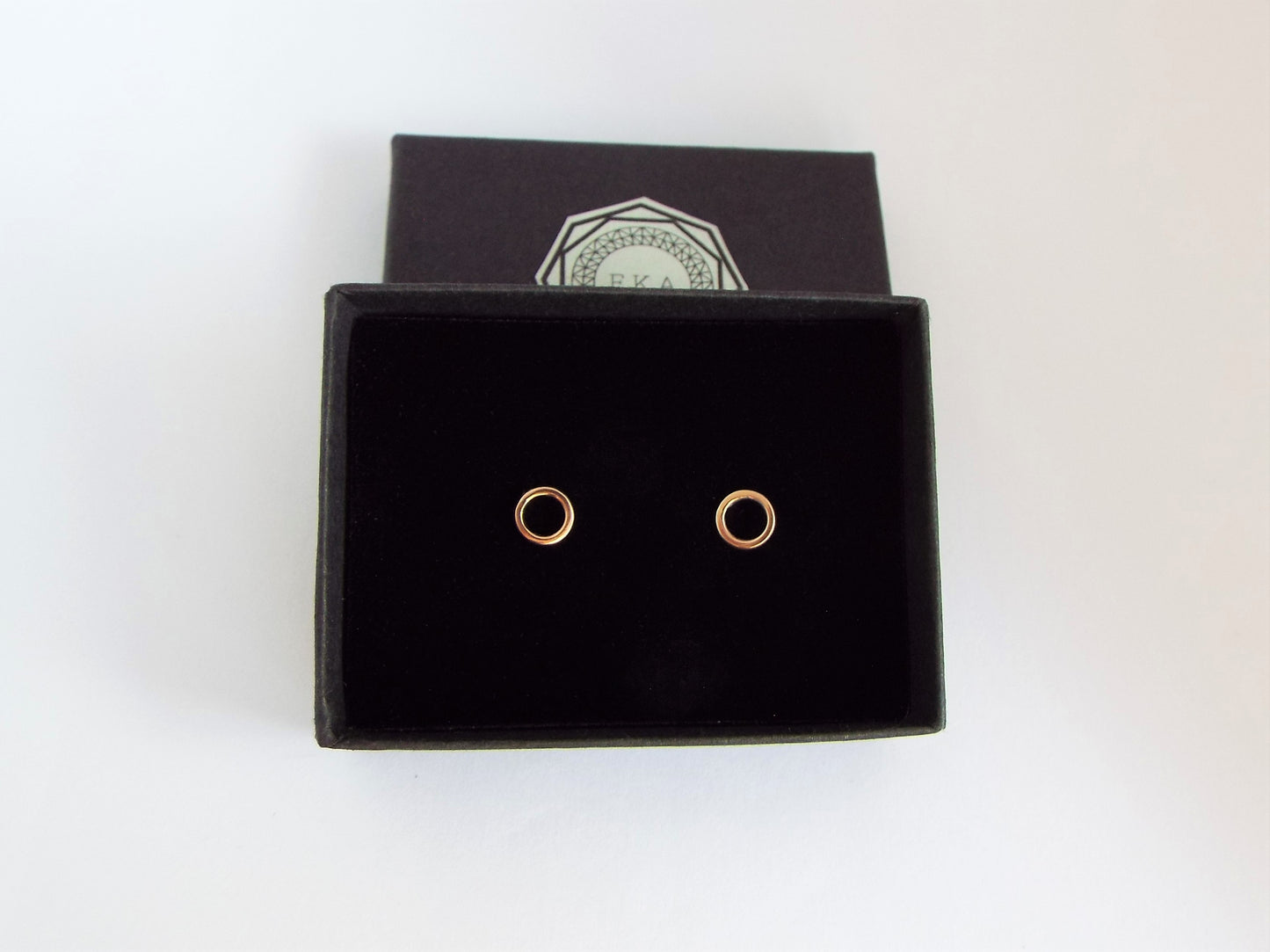 Solid Rose Gold Circle Earrings