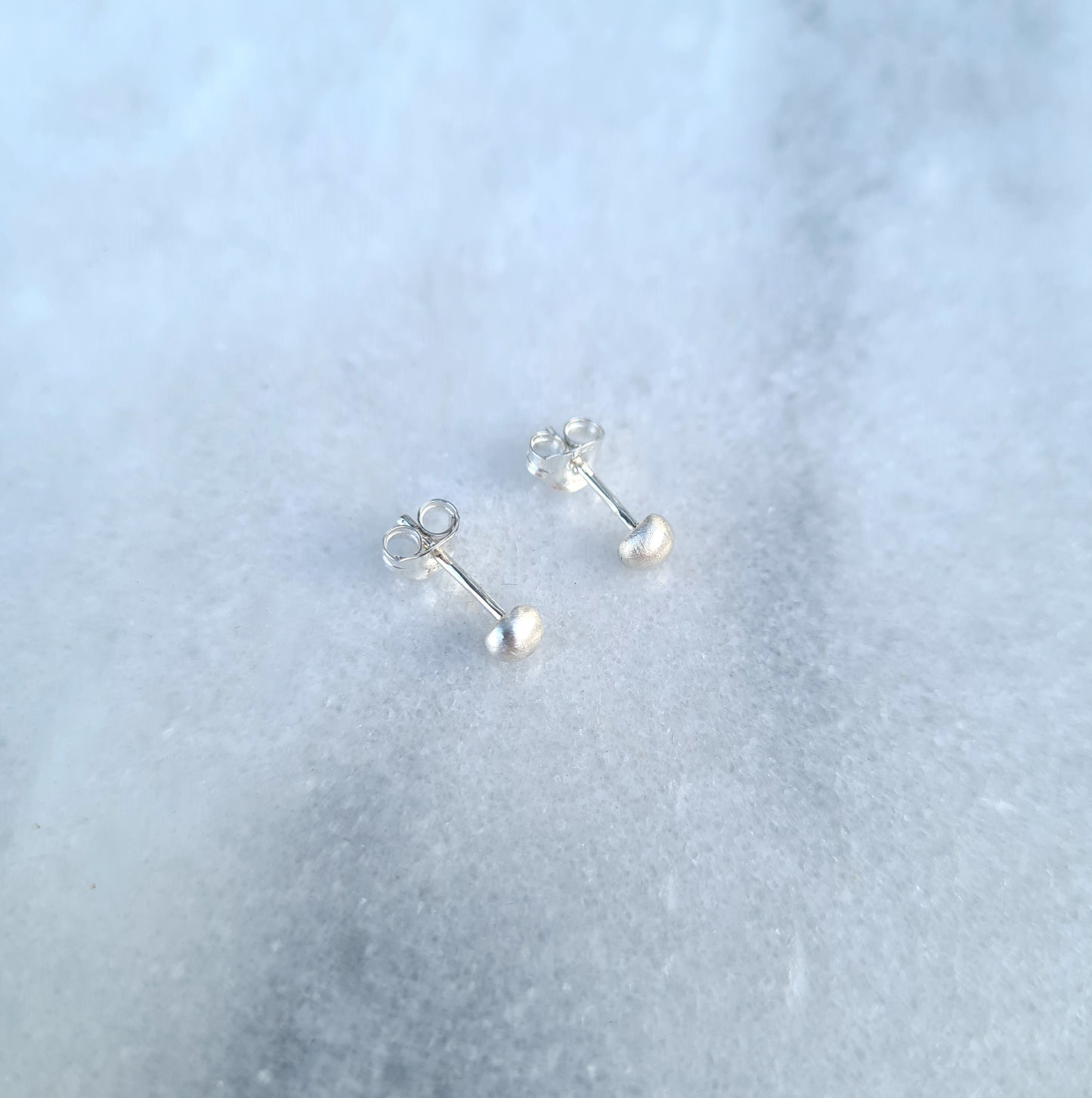 Molten Droplet Silver Earrings