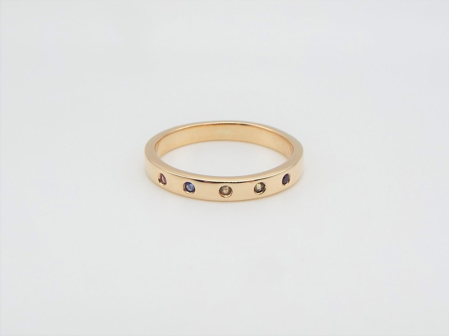 9ct Gold Rainbow Sapphire Eternity Ring