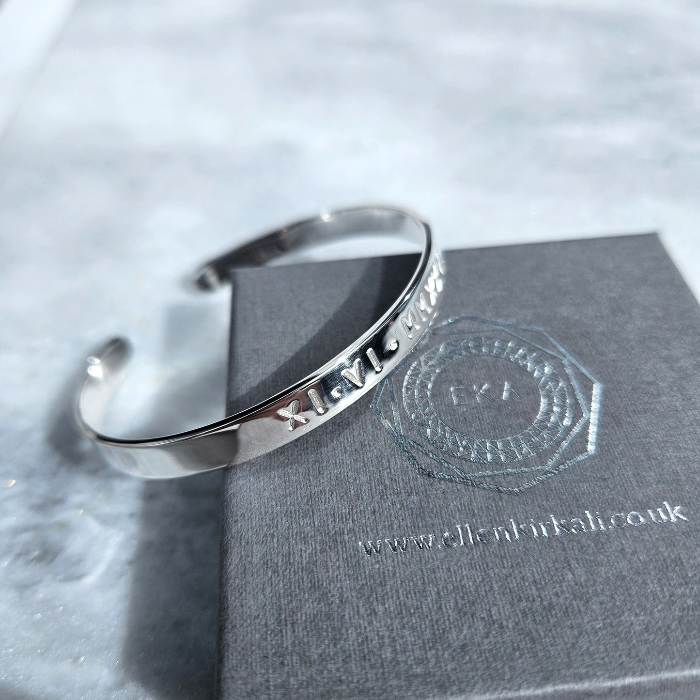 Sterling Silver Cuff Bracelet Smooth Polished - Personalised