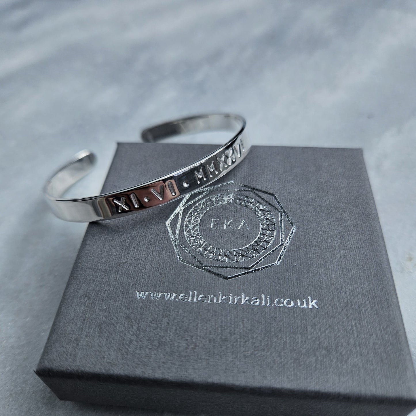 Sterling Silver Cuff Bracelet Smooth Polished - Personalised