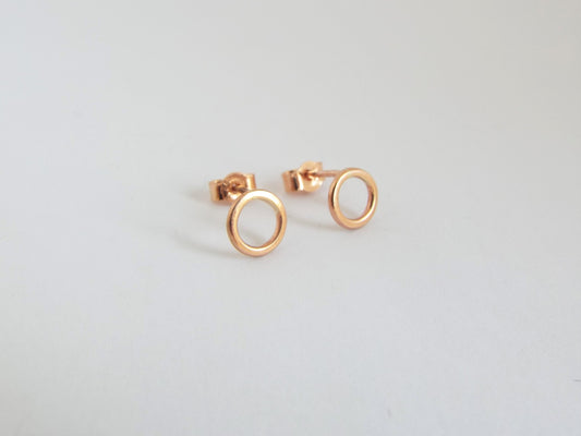 Solid Rose Gold Circle Earrings