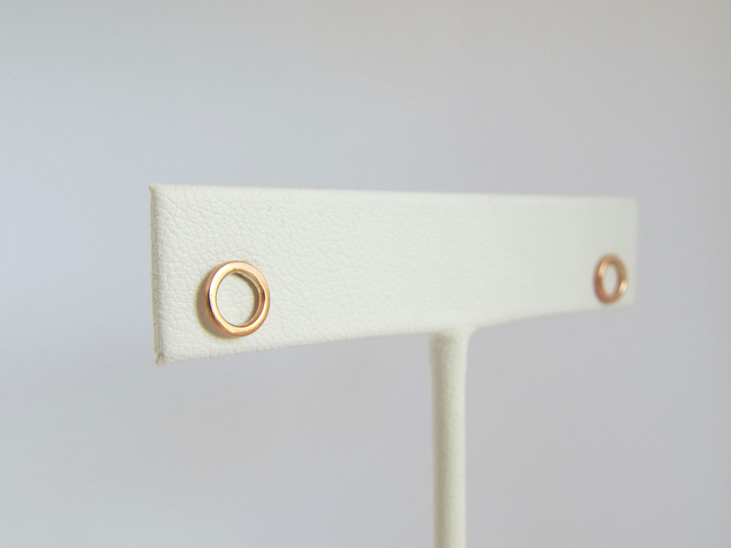 Solid Rose Gold Circle Earrings