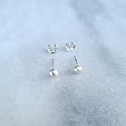 Molten Droplet Silver Earrings