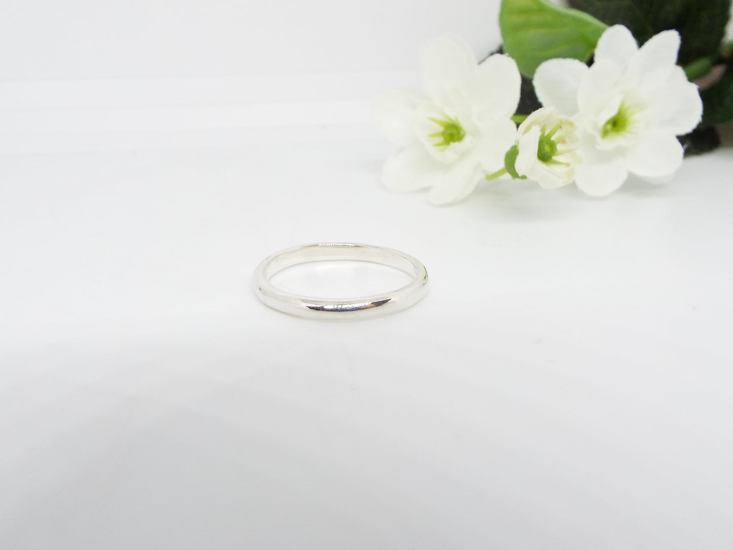 Silver Ring Set - D shaped -smooth finish