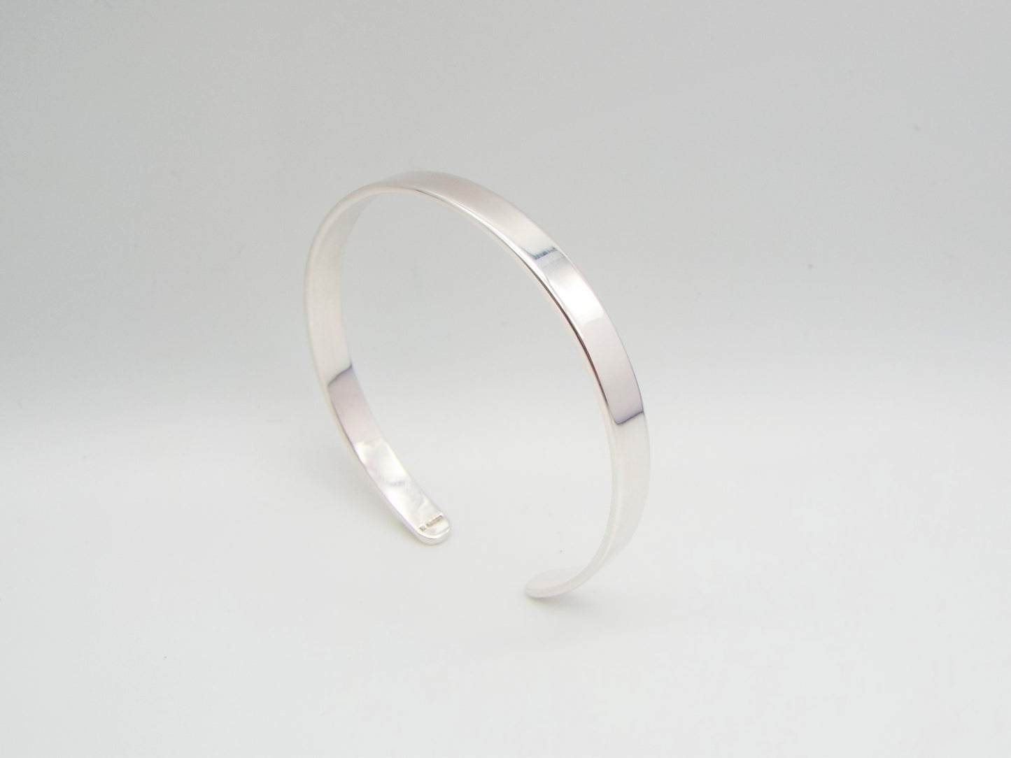 Sterling Silver Cuff Bracelet Smooth Polished - Personalised