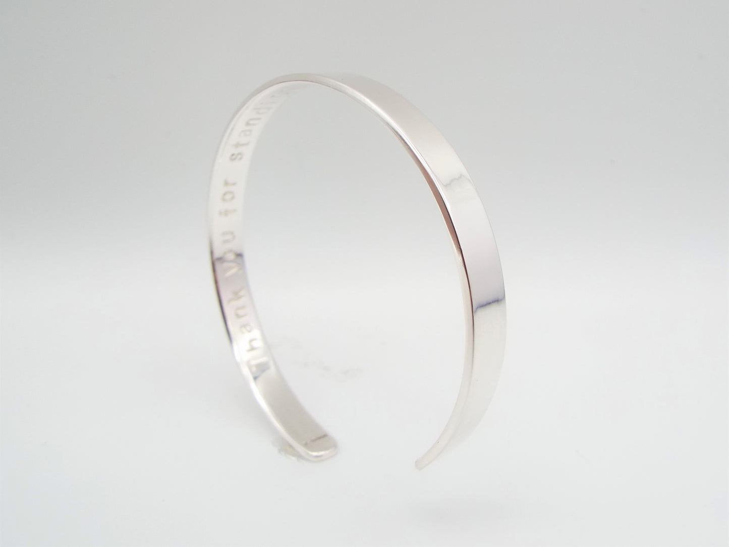 Sterling Silver Cuff Bracelet Smooth Polished - Personalised