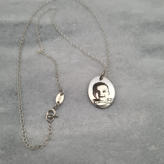 Sterling Silver Photo Pendant Necklace