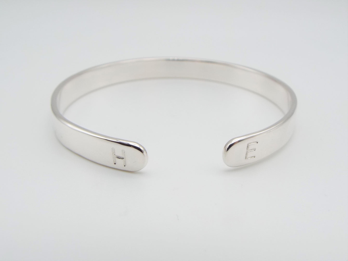Sterling Silver Cuff Bracelet Smooth Polished - Personalised